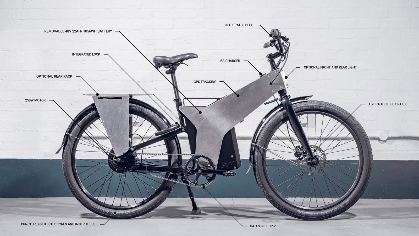 Delivery rider on an ETT Trayser 2.0 e-bike in London